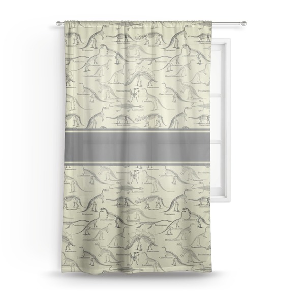 Custom Dinosaur Skeletons Sheer Curtain