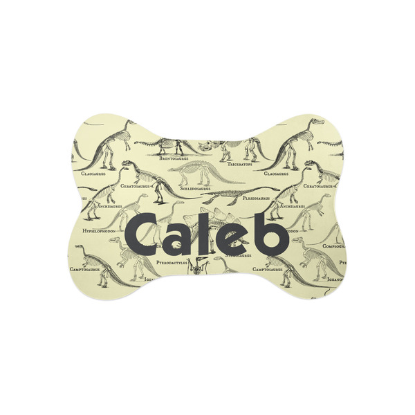 Custom Dinosaur Skeletons Bone Shaped Dog Food Mat (Small) (Personalized)