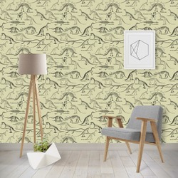 Dinosaur Skeletons Wallpaper & Surface Covering (Water Activated - Removable)