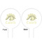 Dinosaur Skeletons White Plastic 6" Food Pick - Round - Double Sided - Front & Back