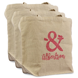 Valentine's Day Reusable Cotton Grocery Bags - Set of 3 (Personalized)