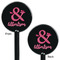 Valentine's Day Black Plastic 5.5" Stir Stick - Double Sided - Round - Front & Back