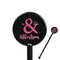 Valentine's Day Black Plastic 5.5" Stir Stick - Round - Closeup