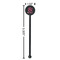 Valentine's Day Black Plastic 5.5" Stir Stick - Round - Dimensions