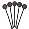 Valentine's Day Black Plastic 5.5" Stir Stick - Round - Fan View