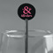 Valentine's Day Black Plastic 5.5" Stir Stick - Round - Main