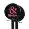 Valentine's Day Black Plastic 5.5" Stir Stick - Single Sided - Round - Front & Back