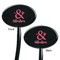 Valentine's Day Black Plastic 7" Stir Stick - Double Sided - Oval - Front & Back