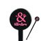 Valentine's Day Black Plastic 7" Stir Stick - Round - Closeup