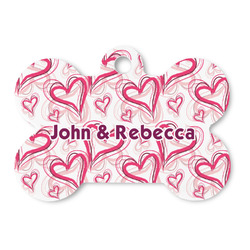 Valentine's Day Bone Shaped Dog ID Tag - Large (Personalized)