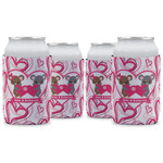 Valentine's Day Can Cooler (12 oz) - Set of 4 w/ Couple's Names