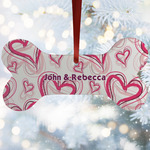 Valentine's Day Ceramic Dog Ornament w/ Couple's Names