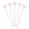 Valentine's Day Clear Plastic 7" Stir Stick - Oval - Fan