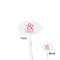 Valentine's Day Clear Plastic 7" Stir Stick - Oval - Front & Back