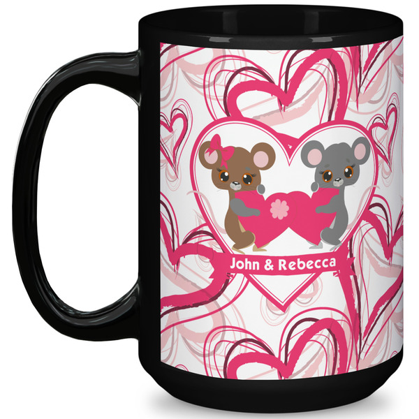 Custom Valentine's Day 15 Oz Coffee Mug - Black (Personalized)