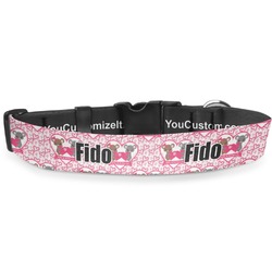 Valentine's Day Deluxe Dog Collar - Large (13" to 21") (Personalized)