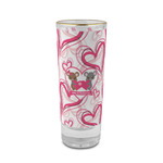 Valentine's Day 2 oz Shot Glass -  Glass with Gold Rim - Single (Personalized)