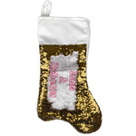 Valentine's Day Reversible Sequin Stocking - Gold (Personalized)