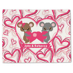 Valentine's Day Single-Sided Linen Placemat - Single w/ Couple's Names