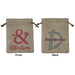 Valentine's Day Medium Burlap Gift Bag - Front & Back (Personalized)