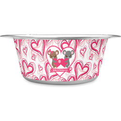 Valentine's Day Stainless Steel Dog Bowl - Small (Personalized)