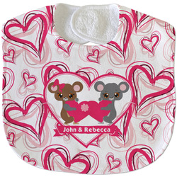 Valentine's Day Velour Baby Bib w/ Couple's Names