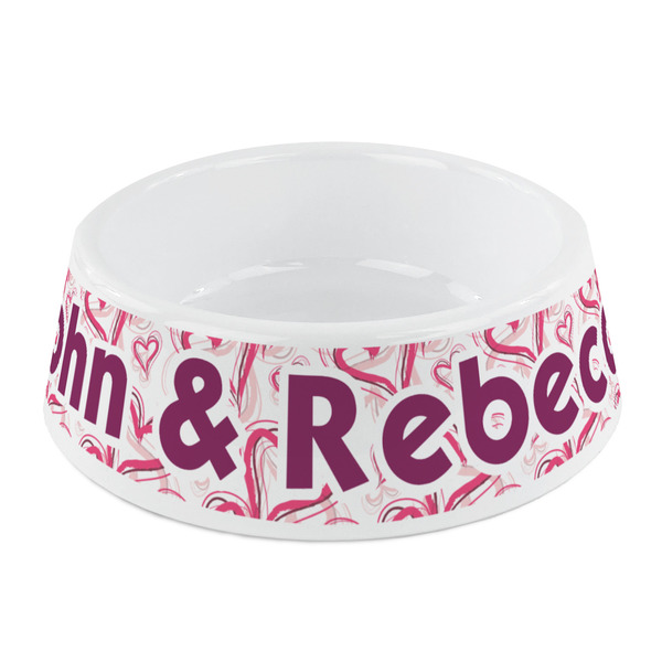 Custom Valentine's Day Plastic Dog Bowl - Small (Personalized)