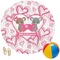 Valentine's Day Round Beach Towel