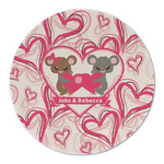 Valentine's Day Round Linen Placemat - Single Sided (Personalized)