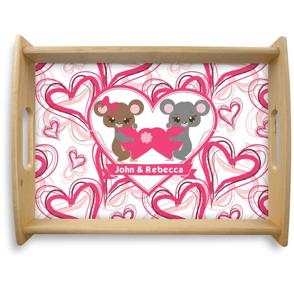 Custom Valentine's Day Natural Wooden Tray - Large (Personalized)