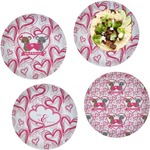 Valentine's Day Set of 4 Glass Lunch / Dinner Plate 10" (Personalized)