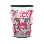 Valentine's Day Ceramic Shot Glass - 1.5 oz - Two Tone - Set of 4 (Personalized)