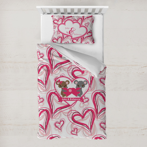 Custom Valentine's Day Toddler Bedding w/ Couple's Names