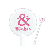 Valentine's Day 5.5" Round Plastic Stir Sticks - White - Double Sided (Personalized)