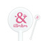 Valentine's Day White Plastic 5.5" Stir Stick - Round - Closeup