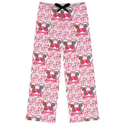 Valentine's Day Womens Pajama Pants - M (Personalized)