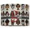 Hipster Dogs 16" Drum Lampshade - FRONT (Fabric)