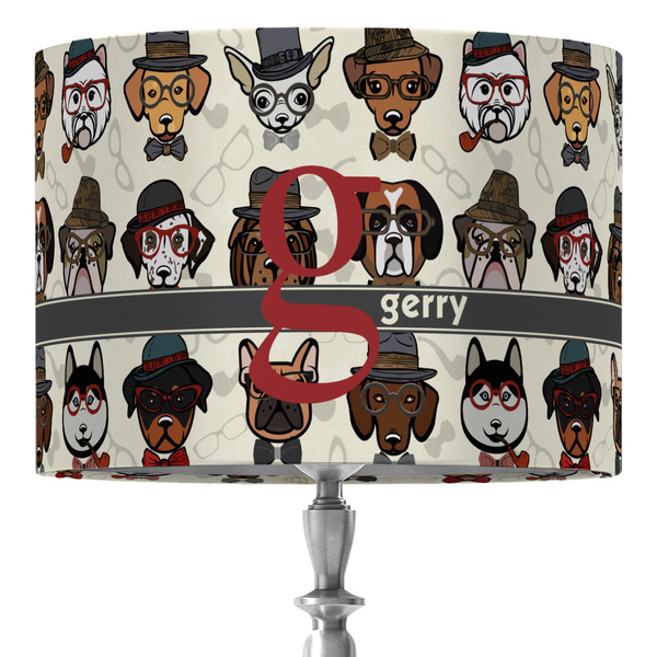 Custom Hipster Dogs 16" Drum Lamp Shade - Fabric (Personalized)