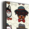 Hipster Dogs 16x20 Wood Print - Closeup