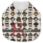 Hipster Dogs Jersey Knit Baby Bib w/ Name and Initial