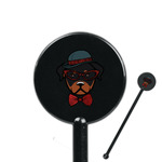 Hipster Dogs 5.5" Round Plastic Stir Sticks - Black - Double Sided