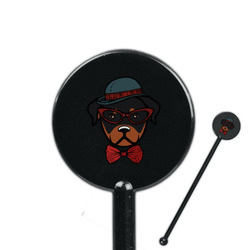 Hipster Dogs 5.5" Round Plastic Stir Sticks - Black - Single Sided