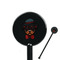 Hipster Dogs Black Plastic 5.5" Stir Stick - Round - Closeup