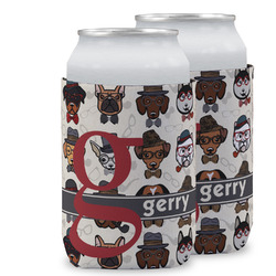 Hipster Dogs Can Cooler (12 oz) w/ Name and Initial