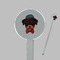 Hipster Dogs Clear Plastic 7" Stir Stick - Round - Closeup