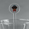 Hipster Dogs Clear Plastic 7" Stir Stick - Round - Main