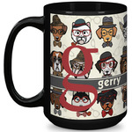 Hipster Dogs 15 Oz Coffee Mug - Black (Personalized)