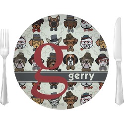 Hipster Dogs Glass Lunch / Dinner Plate 10" (Personalized)
