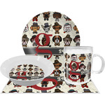 Hipster Dogs Dinner Set - Single 4 Pc Setting w/ Name and Initial