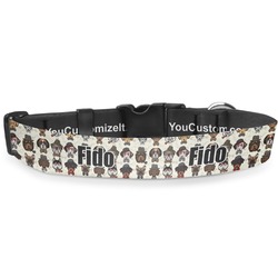 Hipster Dogs Deluxe Dog Collar - Medium (11.5" to 17.5") (Personalized)
